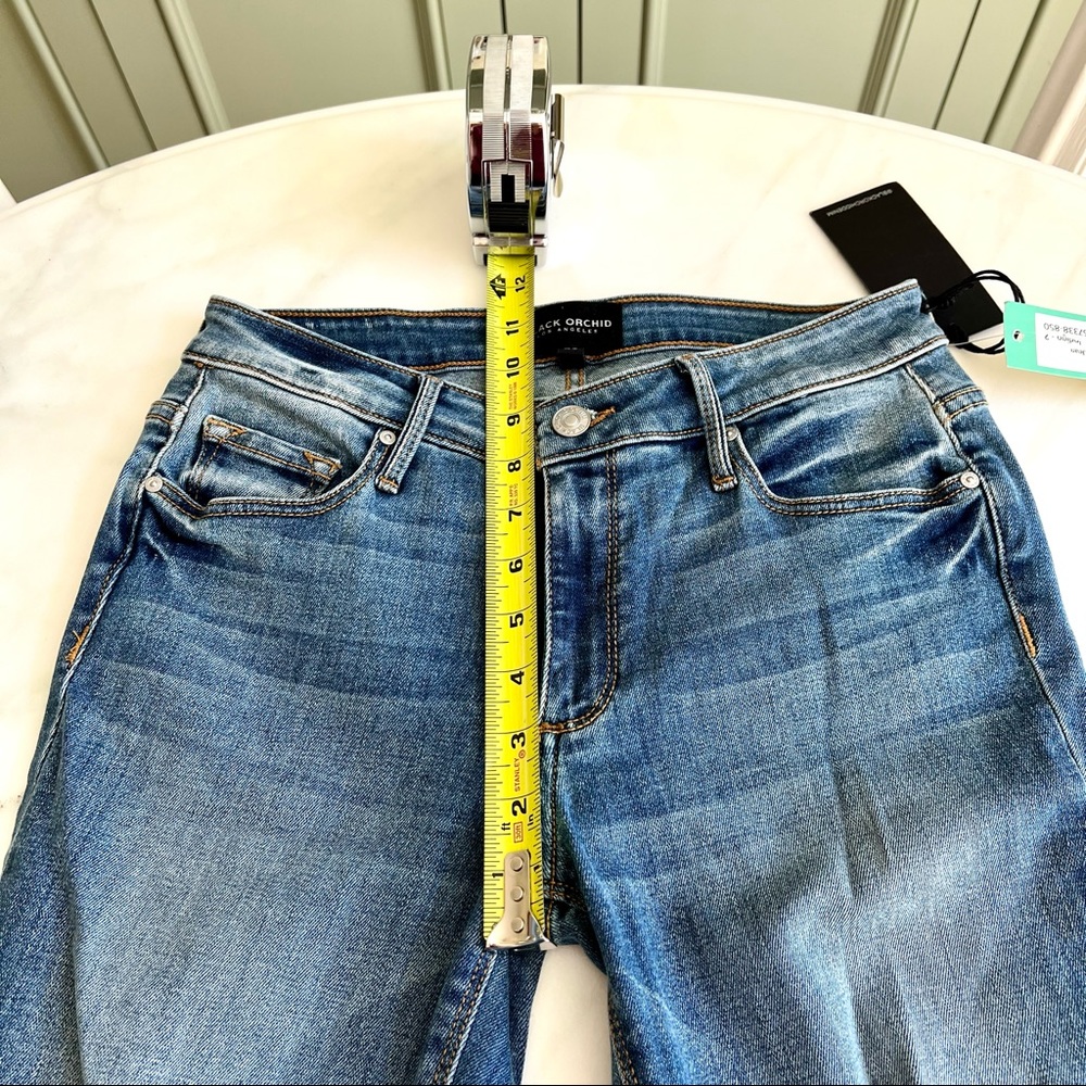 Black Orchid Jude Zipper Detail Skinny Jean Indigo Sz 26 - Picture 11 of 13